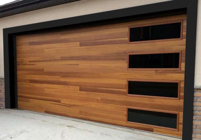 Garage Doors Platinum Series Steel Wood Tone with Windows