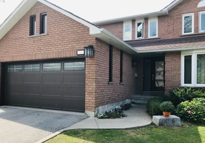 large brown garage door