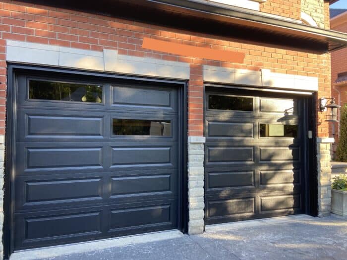 double black garage doors
