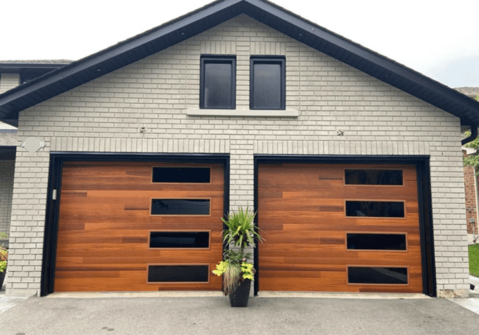 Modern Wooden Plank Garage Door