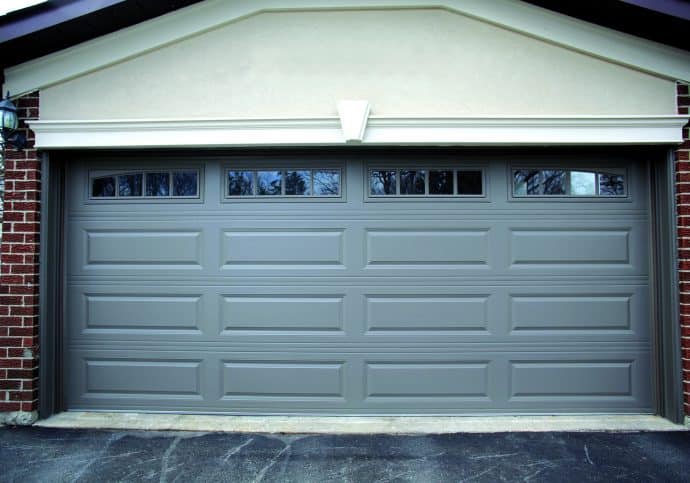 Traditional garage door with simple paneling