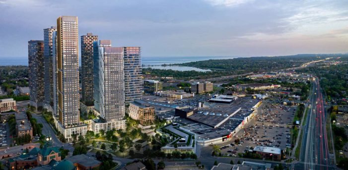High-rise buildings and commercial areas in Pickering City Centre suitable for commercial door services.