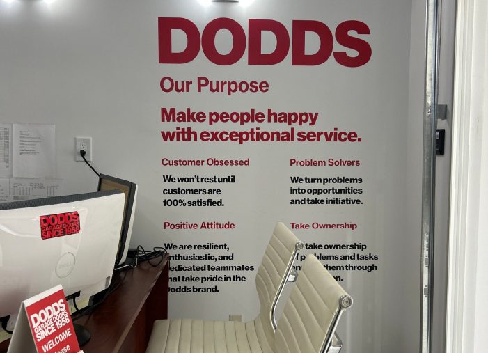 The Dodds Garage Doors highlighting their commitment to exceptional service.