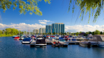 Scenic view of the Barrie waterfront area where Dodds provides expert garage door maintenance and repair.