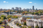 Aerial view of Kitchener city skyline representing Dodds Garage Doors local service area.