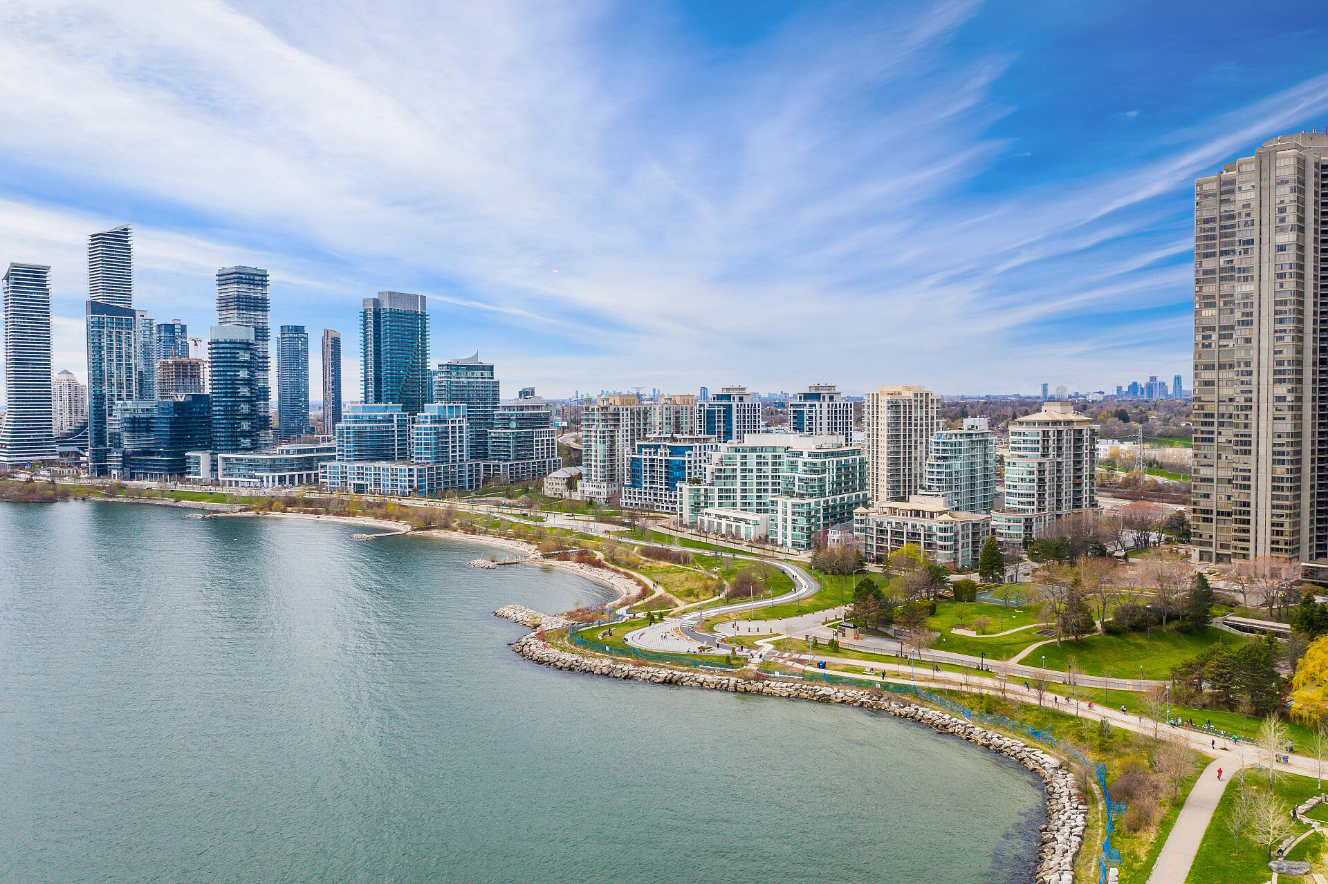 High-rise skyline of Humber Bay Shores in Etobicoke, a primary service area for modern residential and commercial garage doors.
