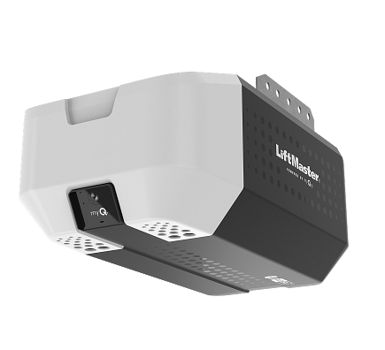 LiftMaster 2220L smart garage door opener featuring myQ technology and a built-in wide-angle camera for home security.
