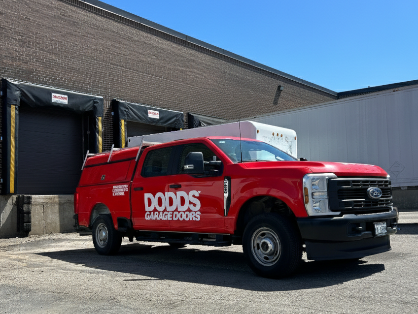 Professional loading dock installation and repair services by Dodds, featuring custom door solutions for shipping and receiving operations in Ontario and the GTA.