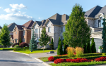 High-end detached houses in a Thornhill neighborhood featuring premium garage door installations.