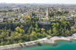 Aerial landscape view of the Scarborough Bluffs and Lake Ontario shoreline, representing the local service area.