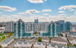 Aerial view of Thornhill skyline and residential townhomes serviced by Dodds Garage Doors.
